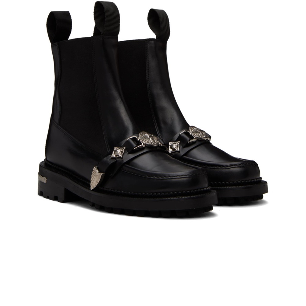 Toga Pulla Black Embellished Chelsea Boots